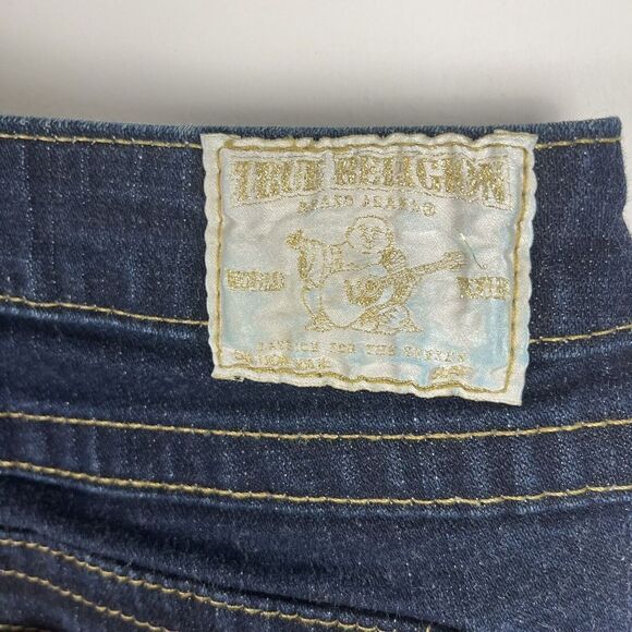 True Religion Joey Dark Wash Skinny Jeans Gold Sequin Pockets Size 26 In…​​​ - Picture 7 of 9